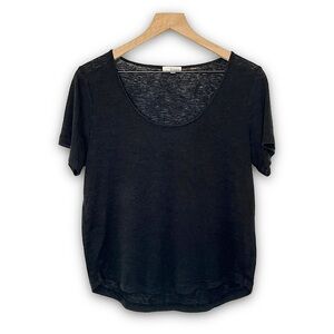 ARITZIA WILFRED Cropped Scoop Neck Oversized Short Sleeve Semi Sheer‎ Top Size S